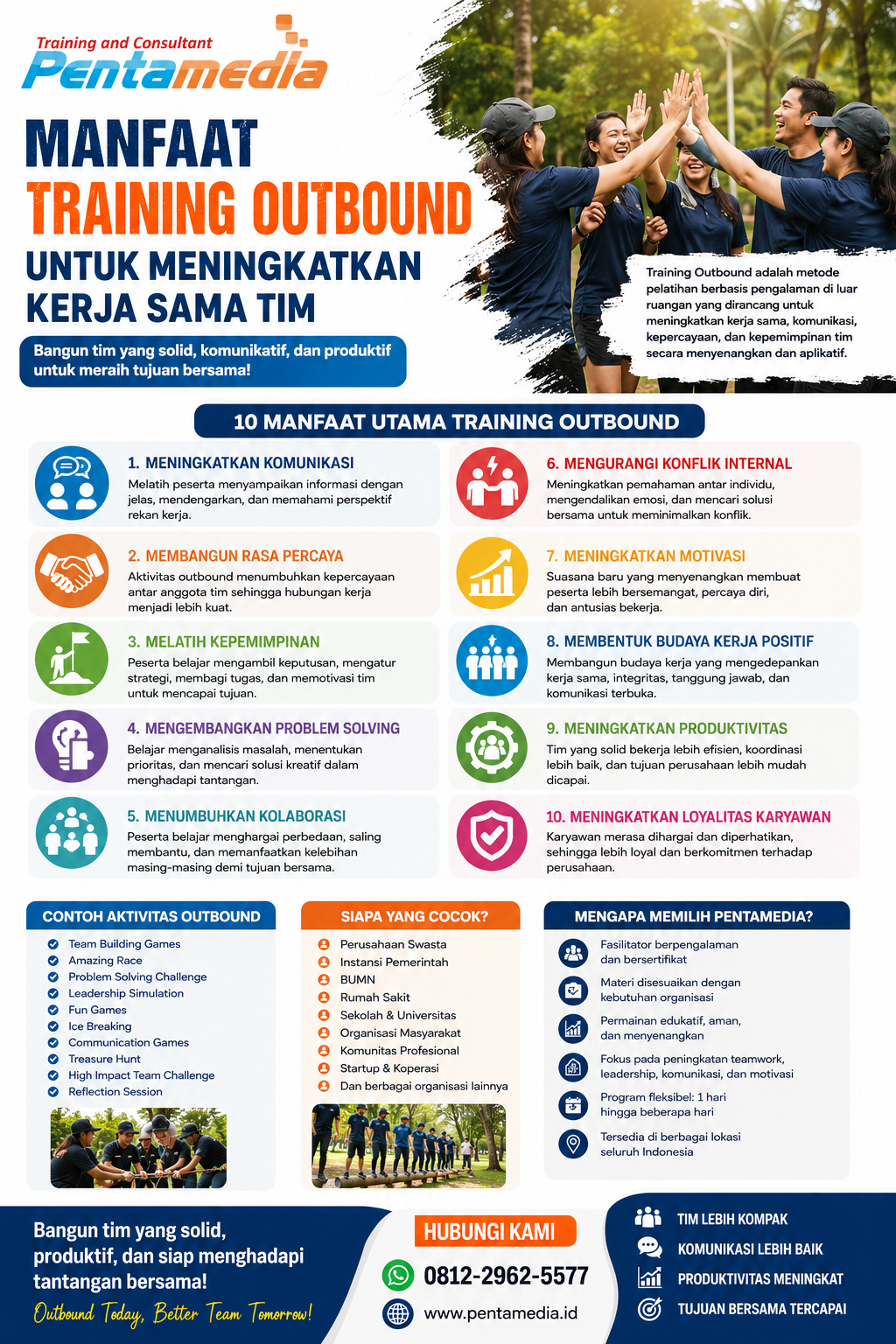 Manfaat Training Outbound untuk Meningkatkan Kerja Sama Tim: Investasi Terbaik bagi Perusahaan Anda – Pentamedia Training